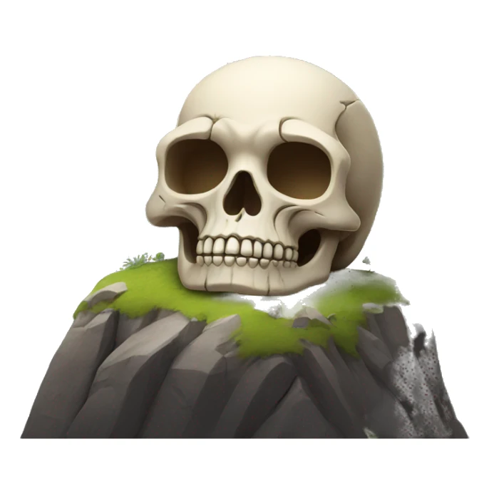 Skull on mountain  sticker