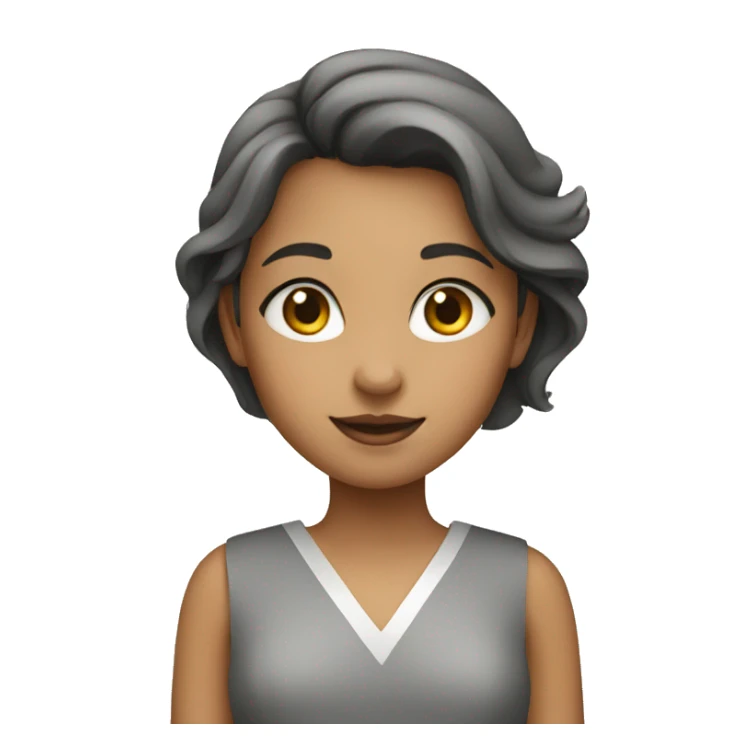 girl in a gray dress with road markings sticker