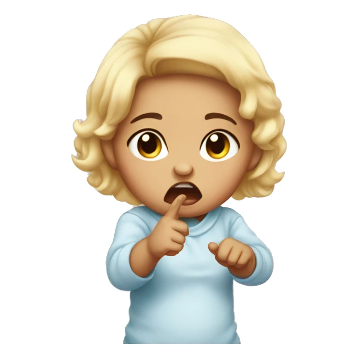 angry baby girl pointing with hand sticker