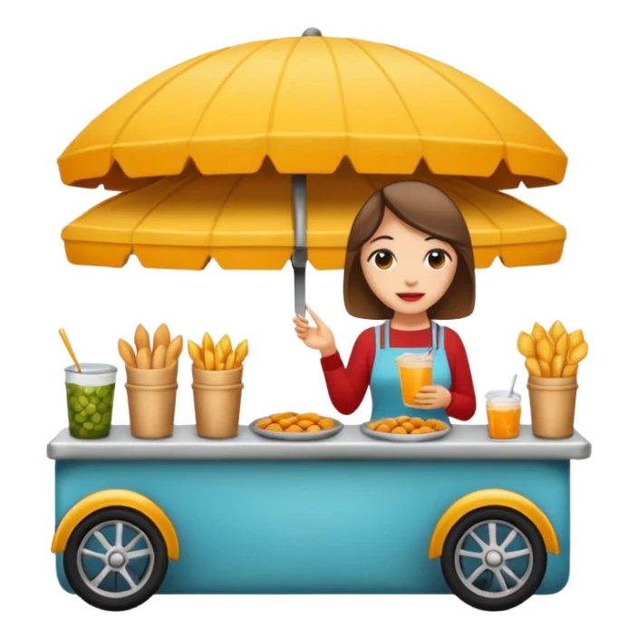 woman with street food sticker