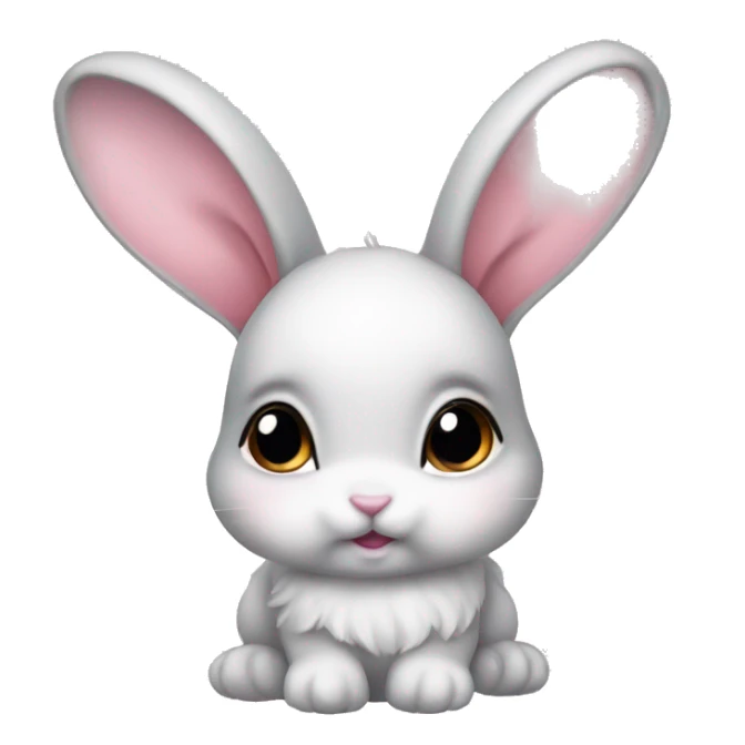 Baby bunny with coquette bow on ear sticker