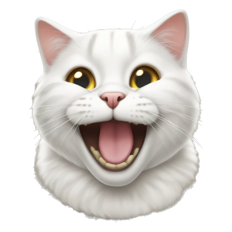 White British cat laughing emoji  sticker
