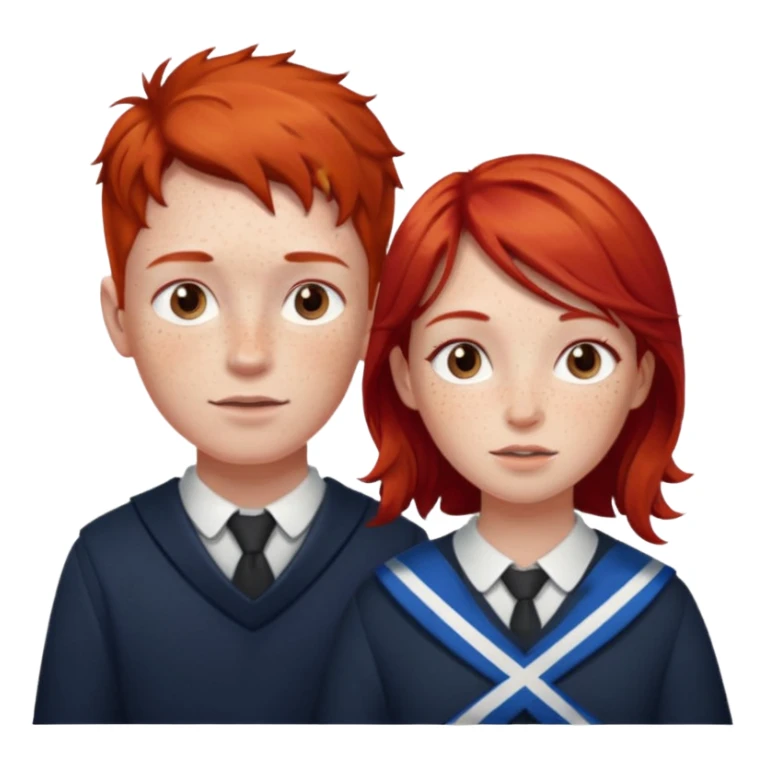 scottish boy and girl sticker