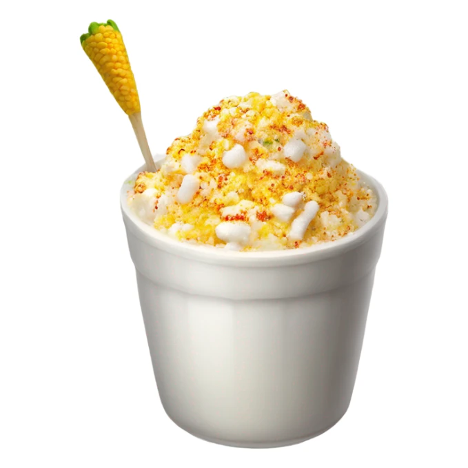 Elote en vaso con mayonesa and sprinkle chili powder  sticker
