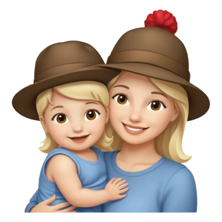 Mother with Hats with her baby sticker