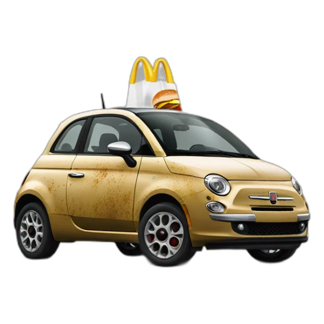 Dirty diesel fiat 500 at a McDonald’s drive through sticker
