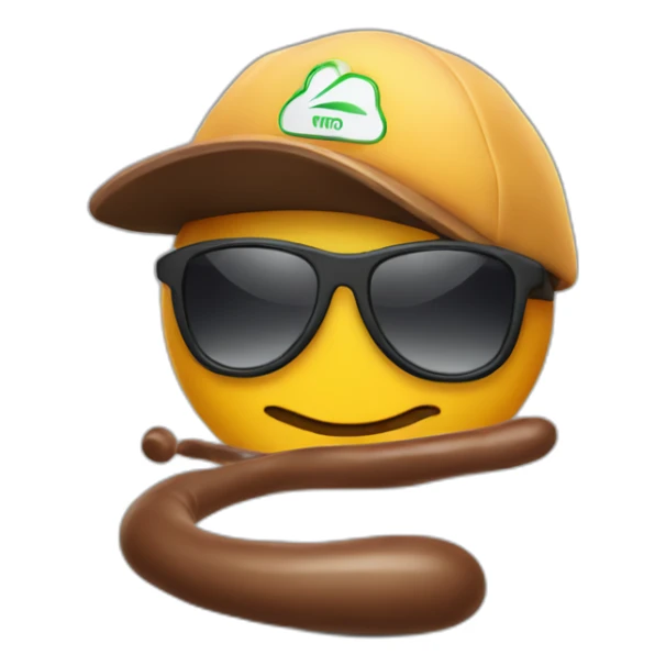 Happy Poop in sport sunglasses and sport cap sticker