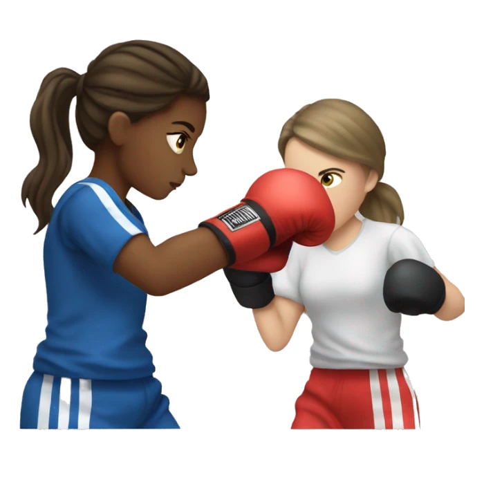 white brunette girl boxing sticker