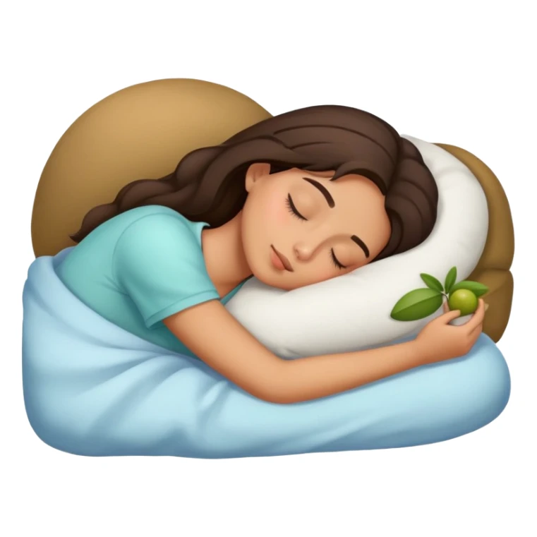 Brunette girl sleeping olive skin sticker