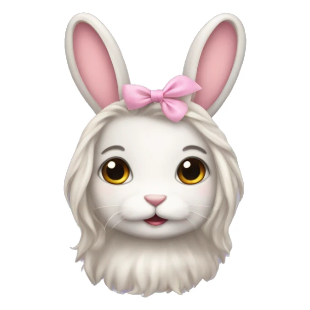 Bunny wearing hair clips  sticker