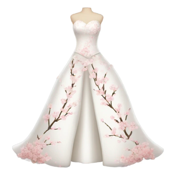 Wedding dress beautiful finish with cherry bloom  sticker