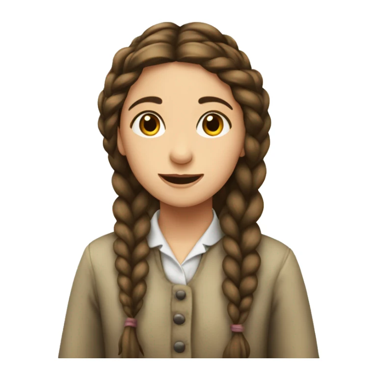 Jewish girl in the shtetl with a long braid  sticker