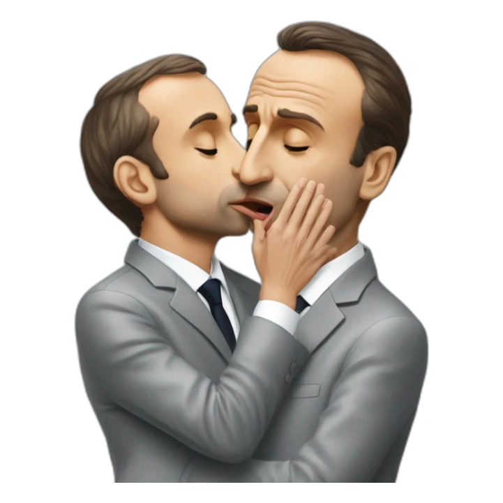 emmanuel macron kissing eric zemmour sticker