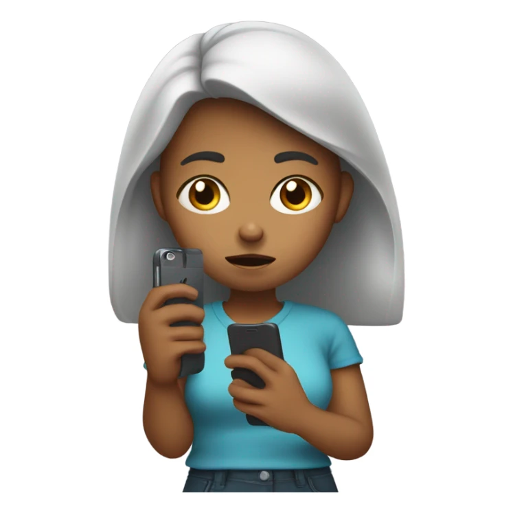 Girl holding phone in hand looking angry sticker