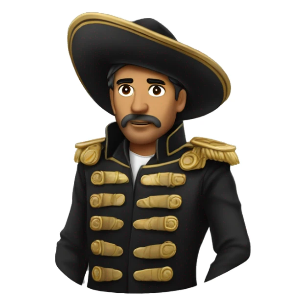 Cristobal colon capitan navegante con sombrero negro sticker