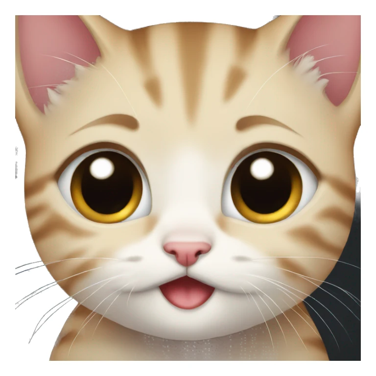 female kitten black cute with big eyes crying sticker