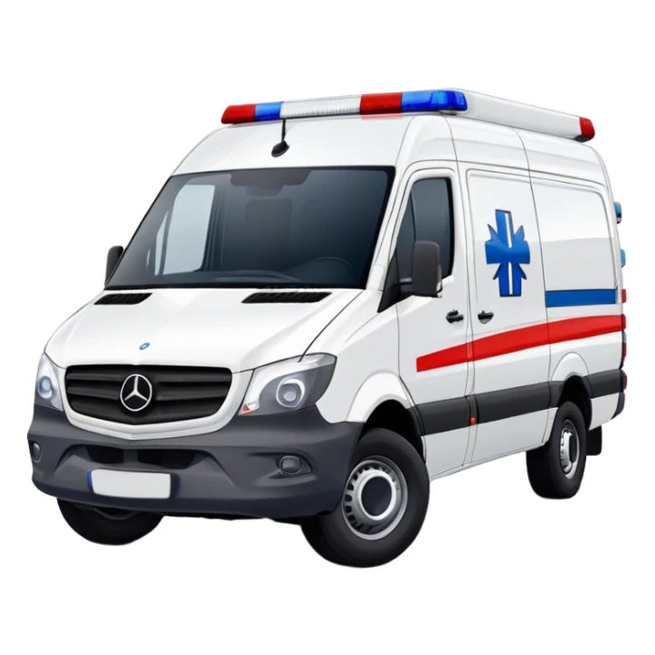Ambulance - Mercedes-Benz Sprinter (Model Year: 2018) (Iconic Colour: White with red and blue markings) sticker