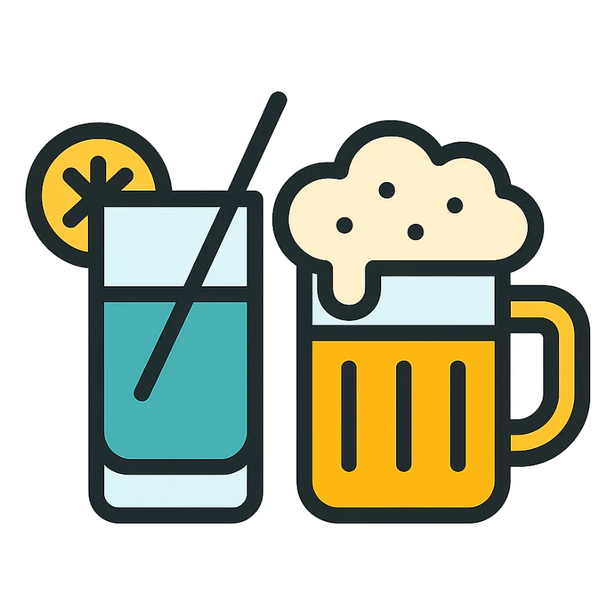 a color outline of vodka drink beer sticker