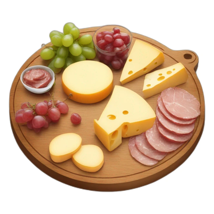 full cheese charcuterie platter on wooden board sticker