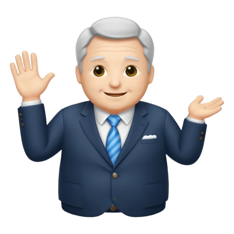 Chibi yaşlı ton ton bir emlak kralı adam sticker