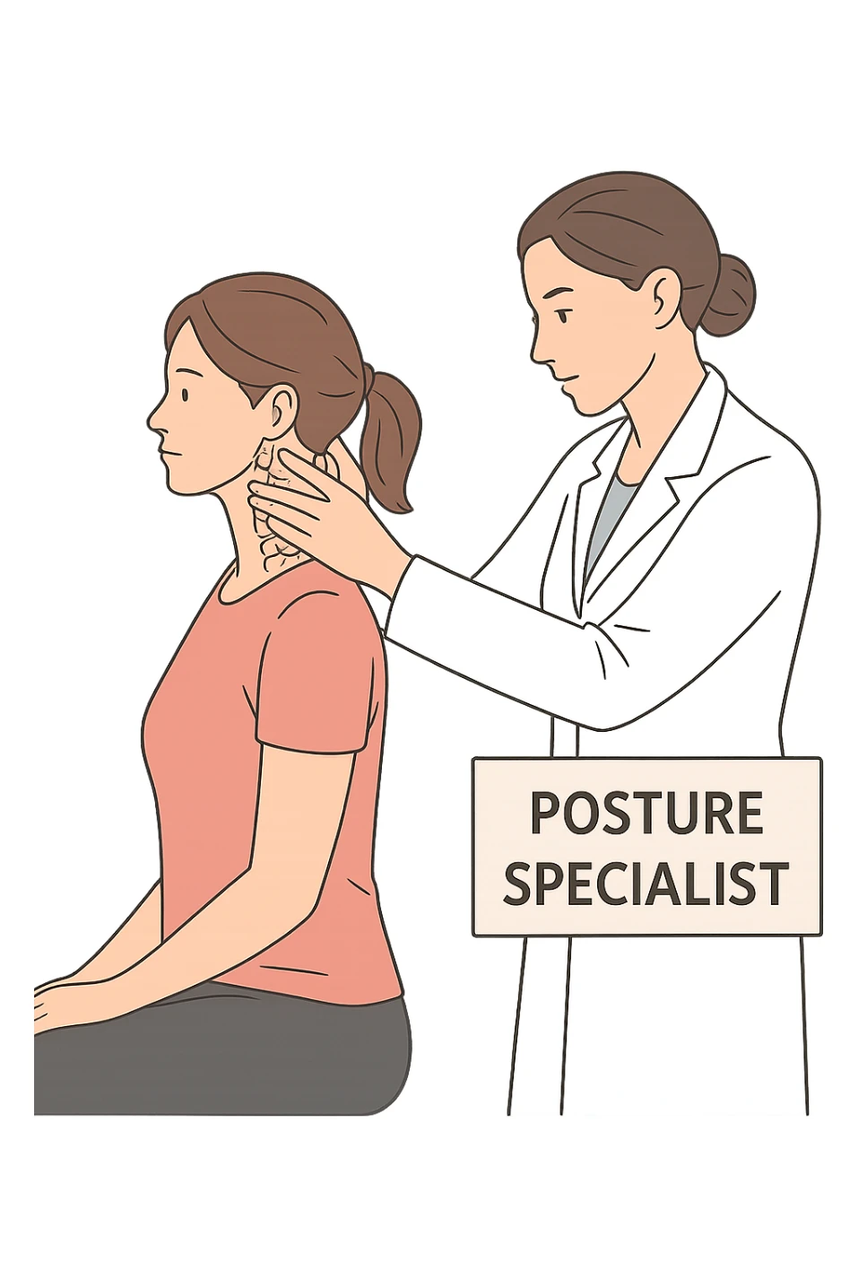 Donna dal posturologo per il suo problema alla cervicale sticker