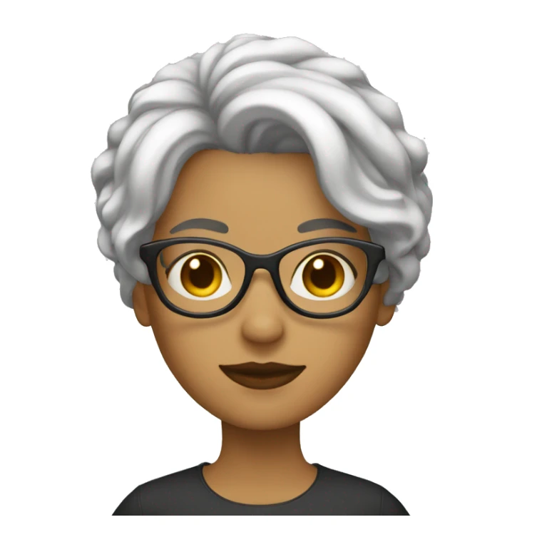 mujer blanca con lentes, pelo corto de color oscuro sticker