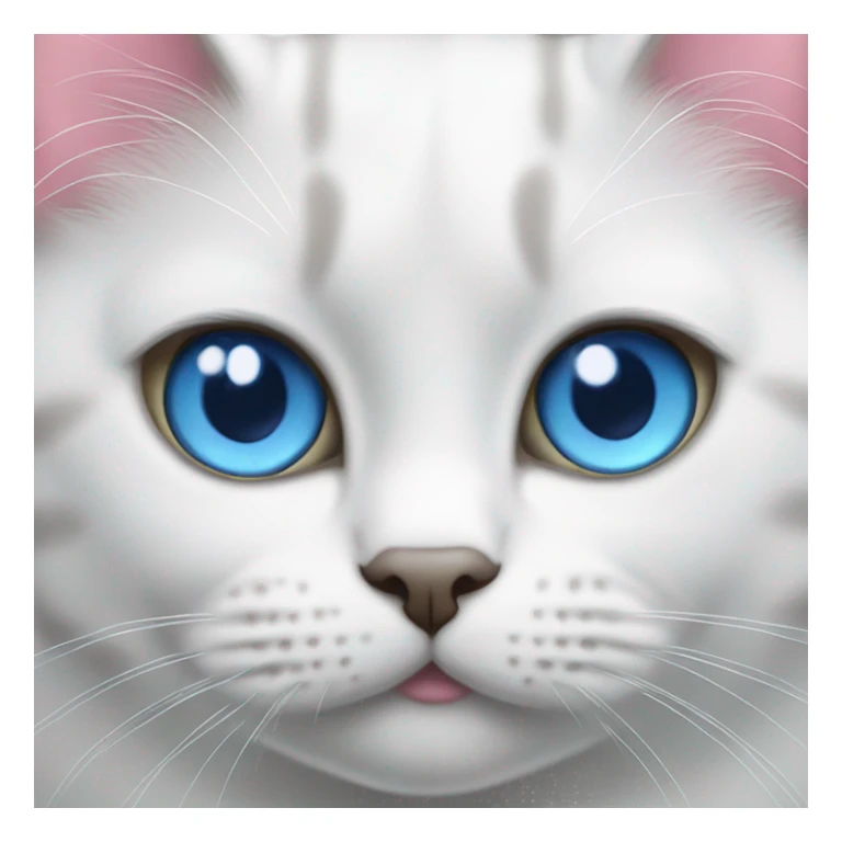 British cat white with blue eyes and pink nose sticker