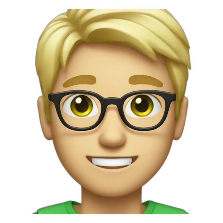 Blondie Boy with glasses and green eyes wink sticker