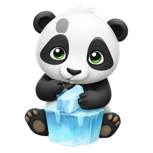 Panda eating ice cr sticker