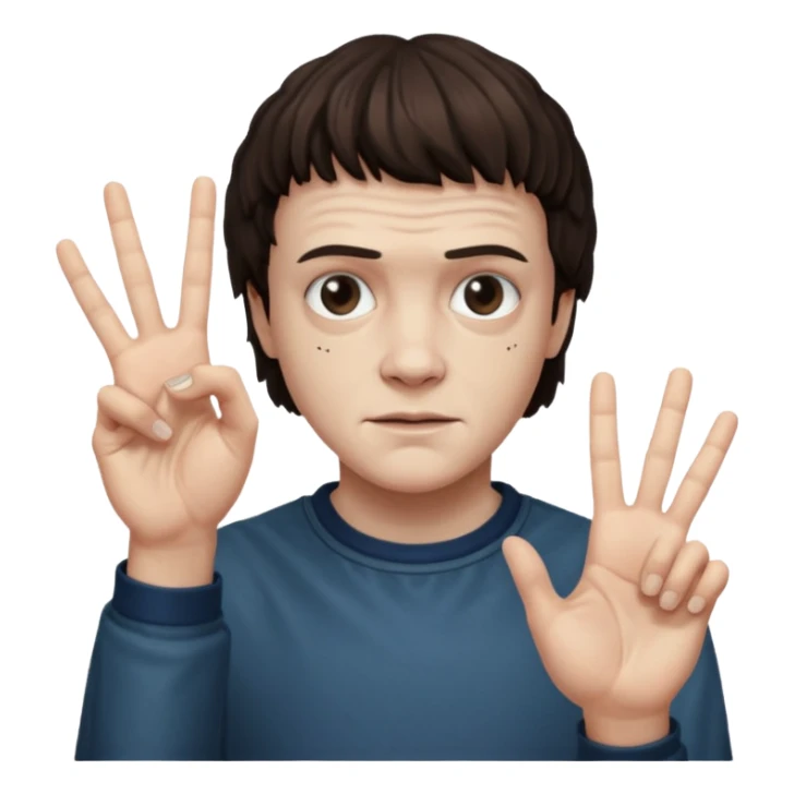 Eddie the freak from stranger things with his iconic hand sign sticker