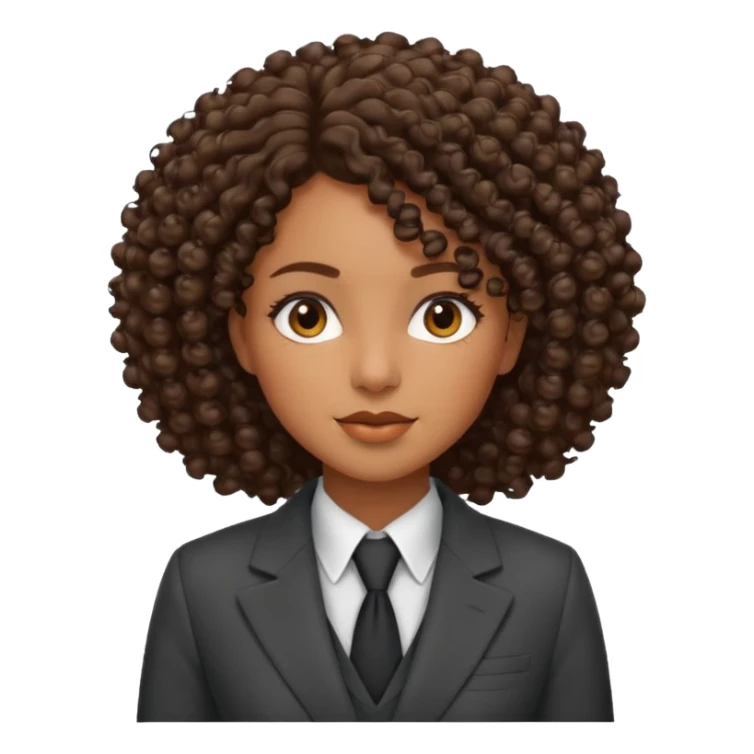 curly-haired black woman in a suit sticker