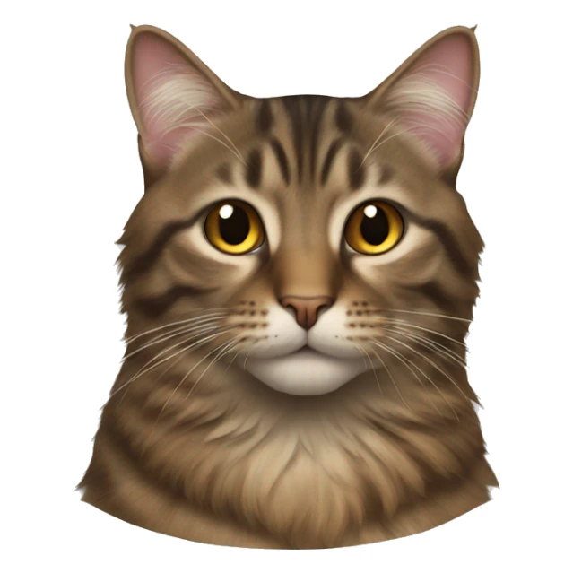 Long hair brown tabby cat sticker
