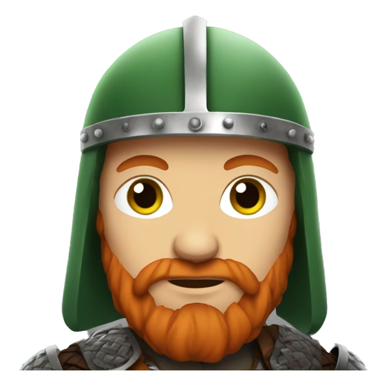 Viking red hair and green eyes with helmet sticker