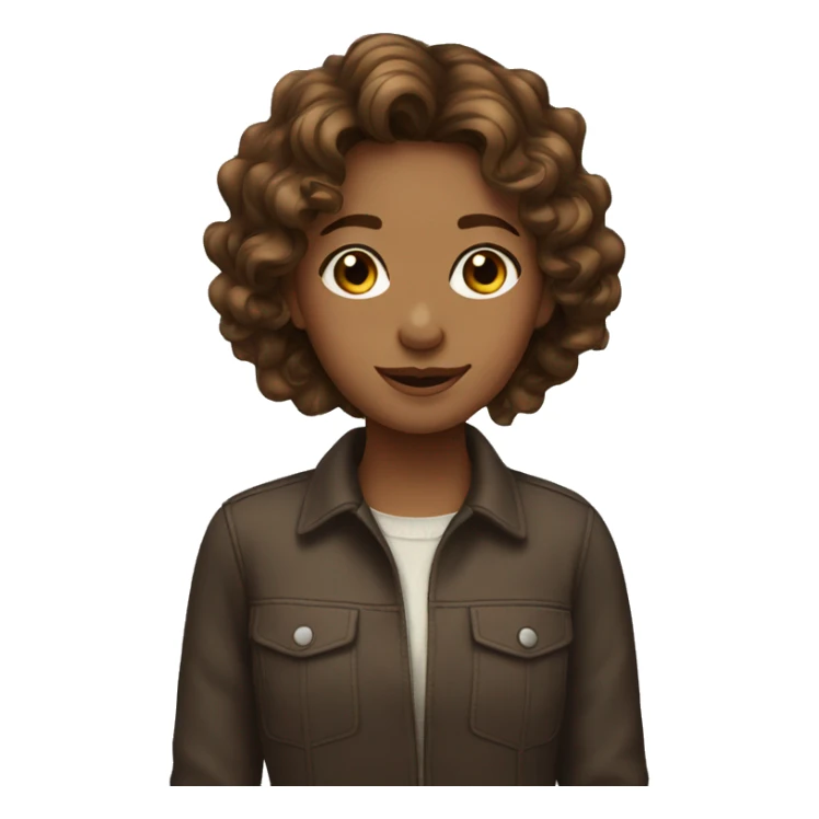 girl with wavy brown hairsyles sticker