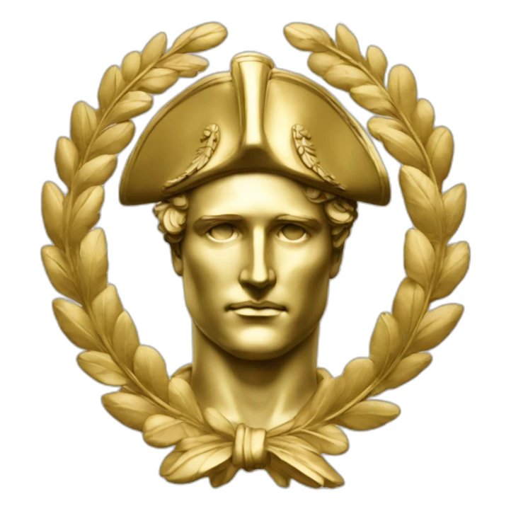 Laurel wreath napoleon golden statue sticker