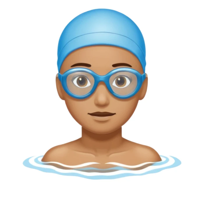 swimming athlete with swim glasses, no hat sticker