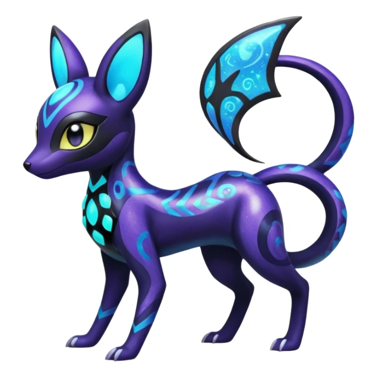 Bioluminescent Nigthly Glittery Shiny Starry Meloetta-Dewott-Salandit-Umbreon-Pokémon-Fakémon-fusion-hybrid-creature sticker