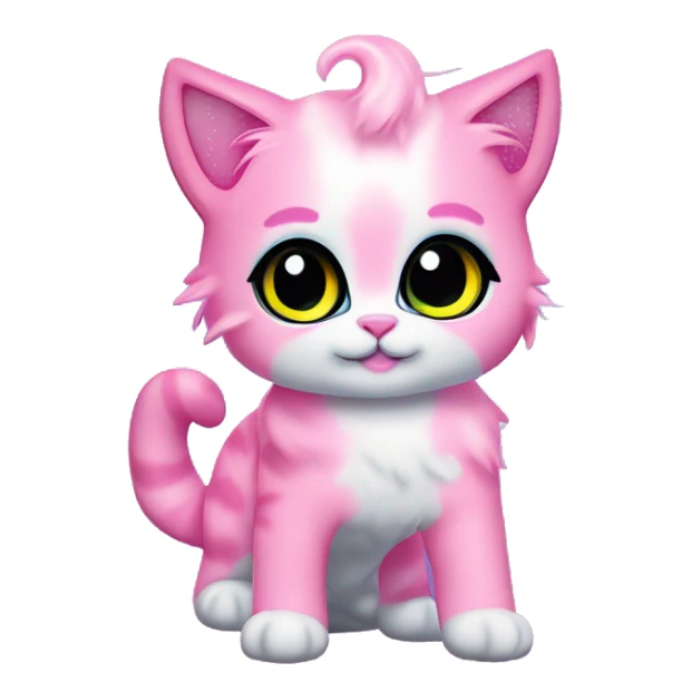ethereal cute pink cat littlest pet shop lisa frank style sticker