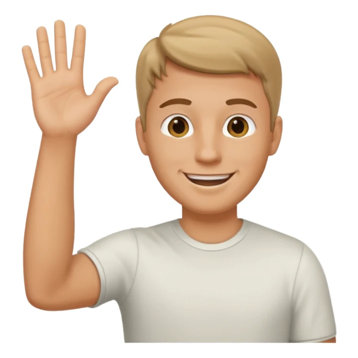 A white man in casual clothes stands and waves his hand in greeting. sticker