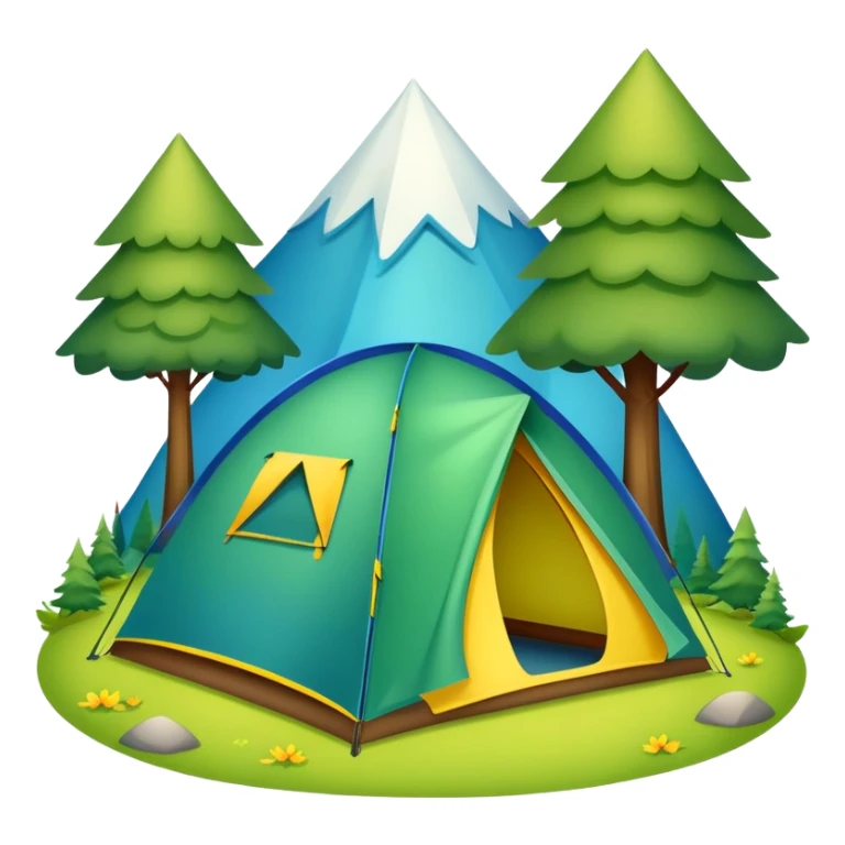 colorful camping tent in nature sticker