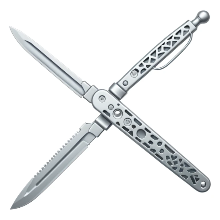 Silver colour butterfly knife not golden sticker