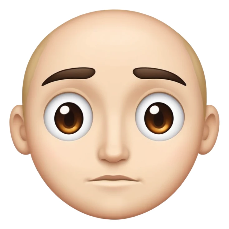 One eyebrow raised cartoon emoji face sticker