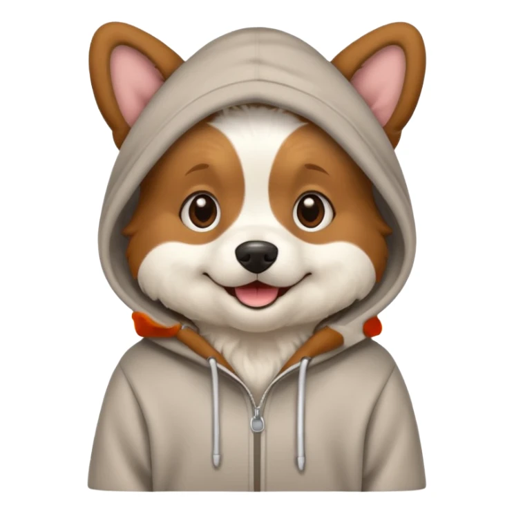 Dog wearing a hoddie sticker