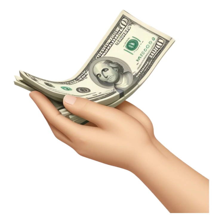 Money with cash in hand  sticker