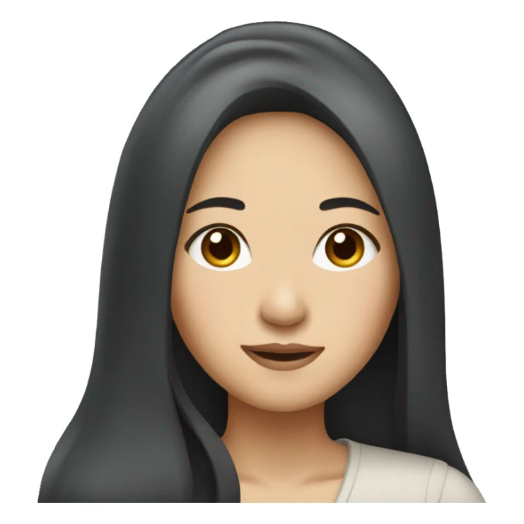 asian woman with long hair sticker