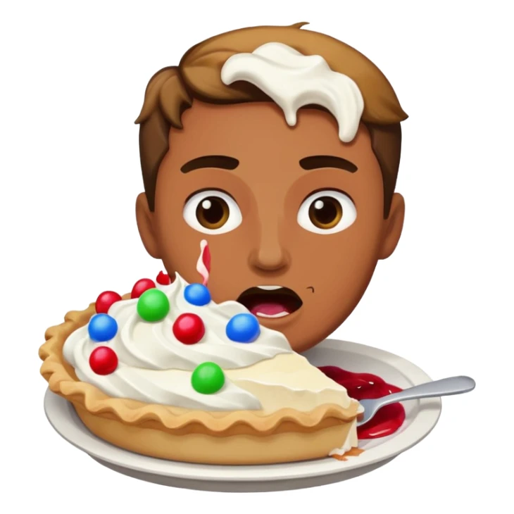 person getting hit in the face with a pie sticker