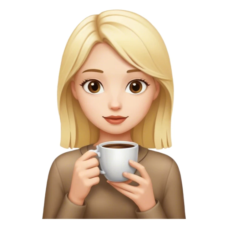 blonde girl with cup of coffee sticker