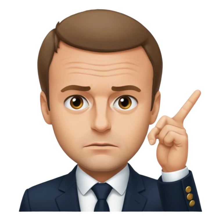 Emmanuel Macron qui fait un doigt d’honneur  sticker