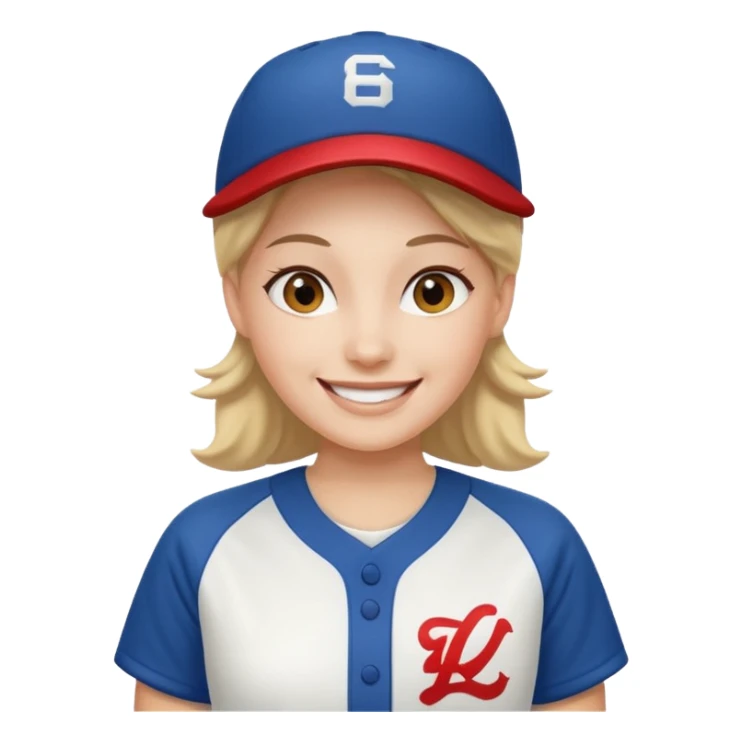 woman with white baseball jersey  sticker
