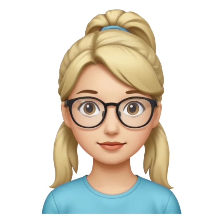 Ponytail Girl with Glasses sticker